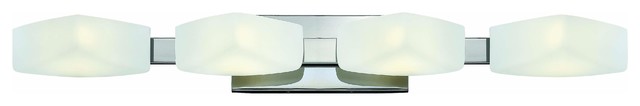 Chrome 4 Light 33.75 Width Bathroom Vanity Light from the Quantum Collection