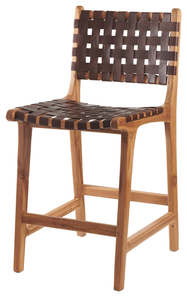 Visby Teak Wood Counter Stools Midcentury Bar Stools And Counter