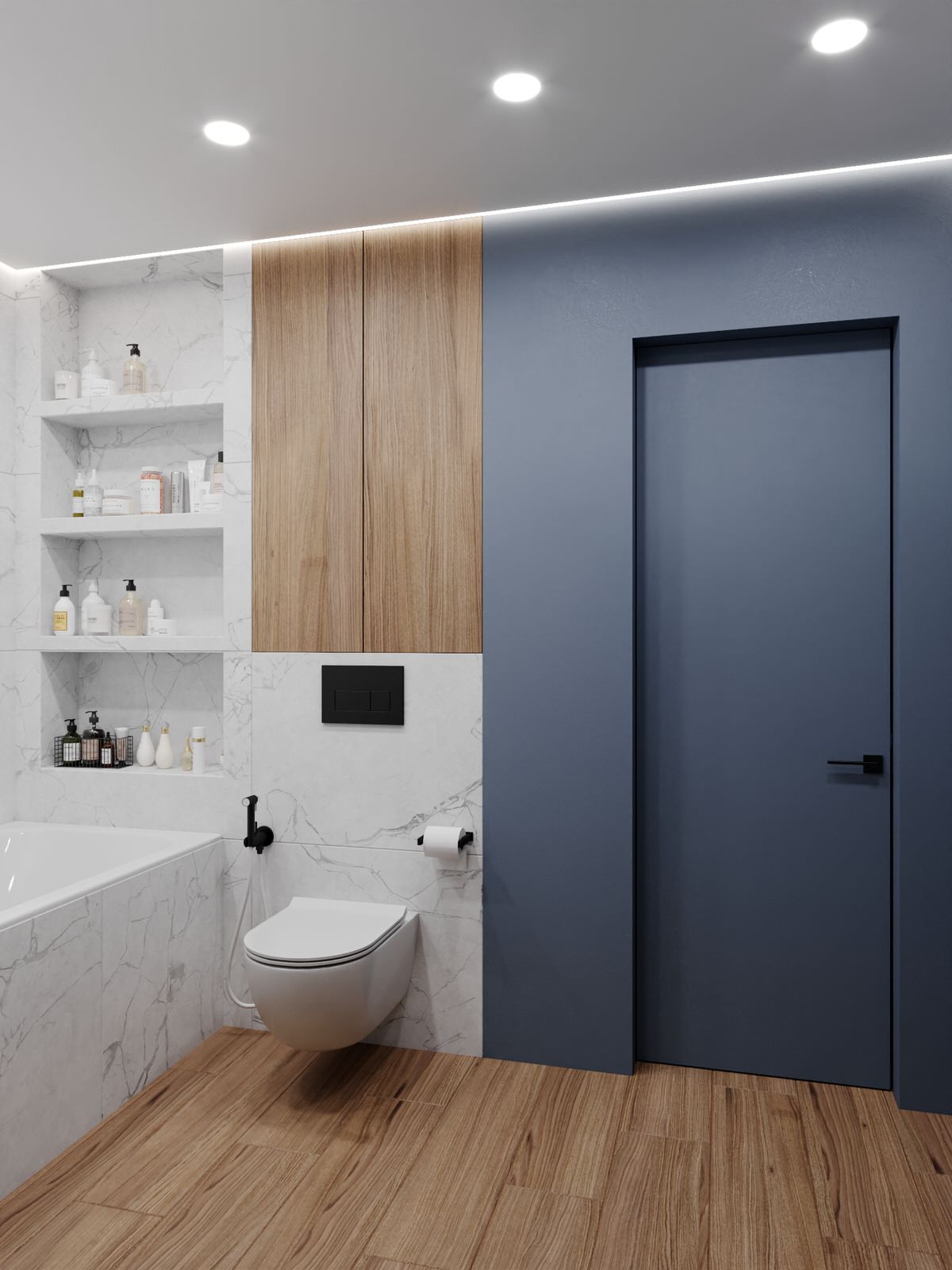 Дизайн-проект ванной комнаты с постирочной