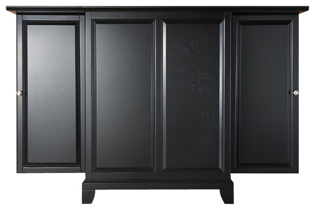 Crosley Furniture Newport Expandable Bar Cabinet in Black