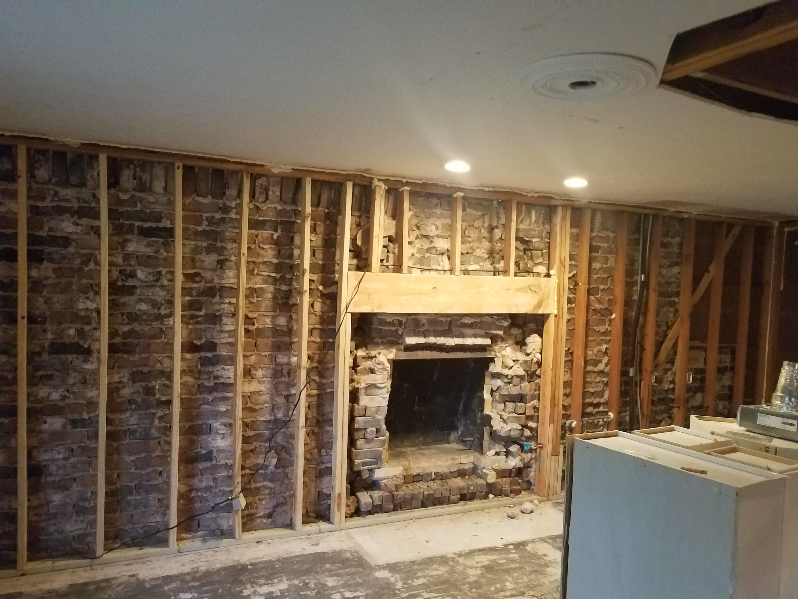 Fireplace During a Mold Remediation Project
