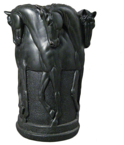 Six Stallion Vase 12 H Garden Animal Statue