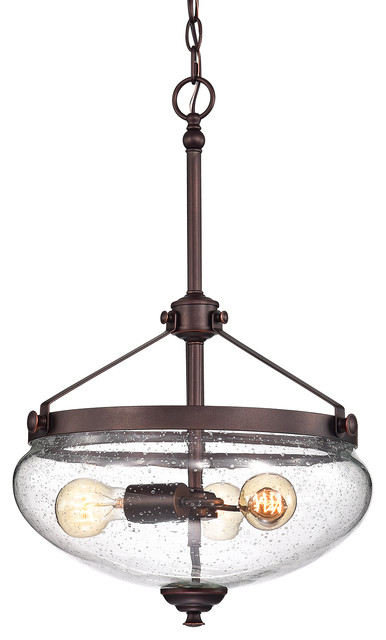 Yellowstone 3 Light Oil Rubbed Bronze Pendant With Seeded Gl Bell Shade Yellowstone 3 Light Oil Rubbed Bronze Pendant With Seeded Gl Bell Shade