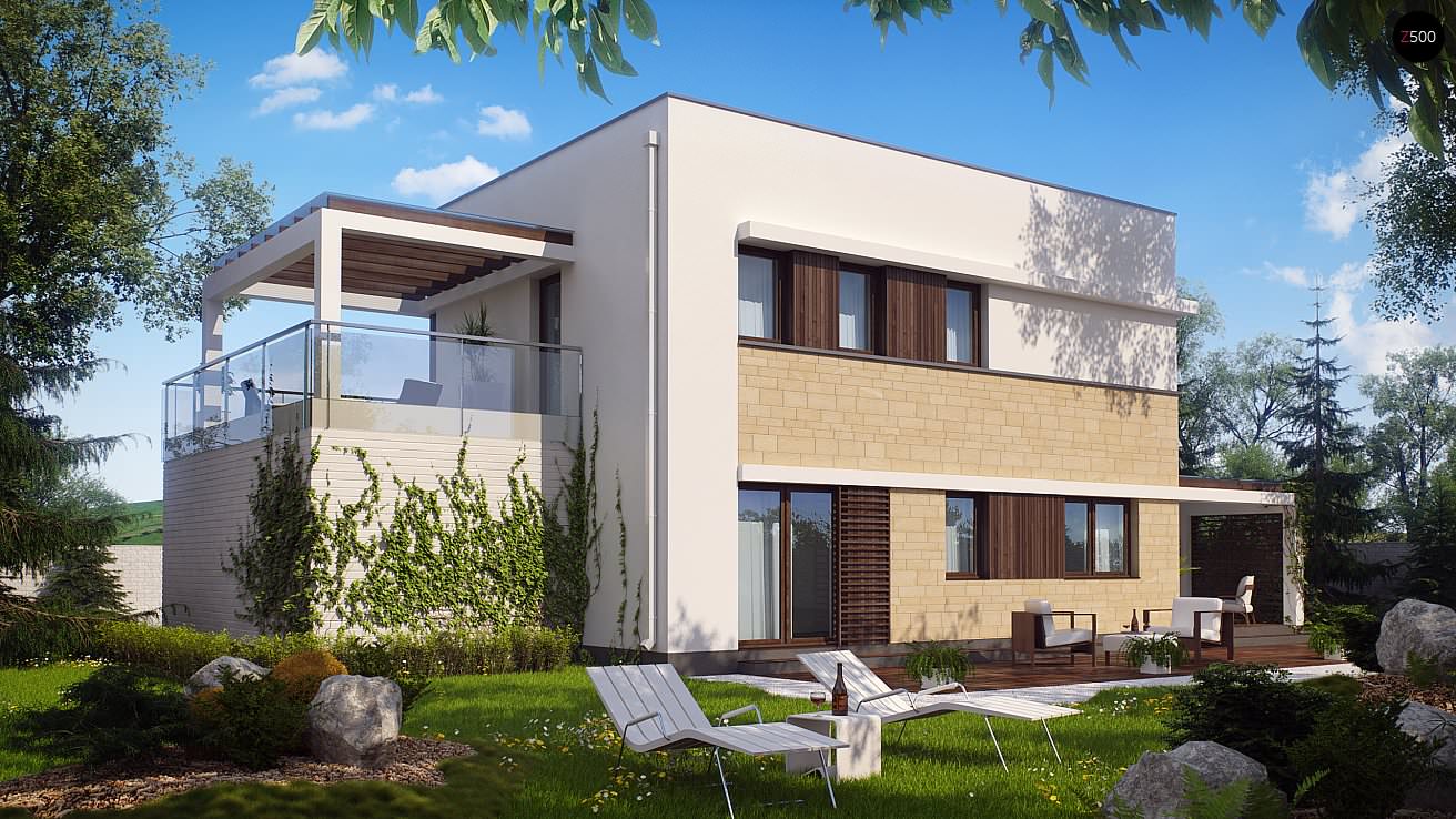 Zx63 Современный элегантный дом с гостиной с фронтальной стороны.