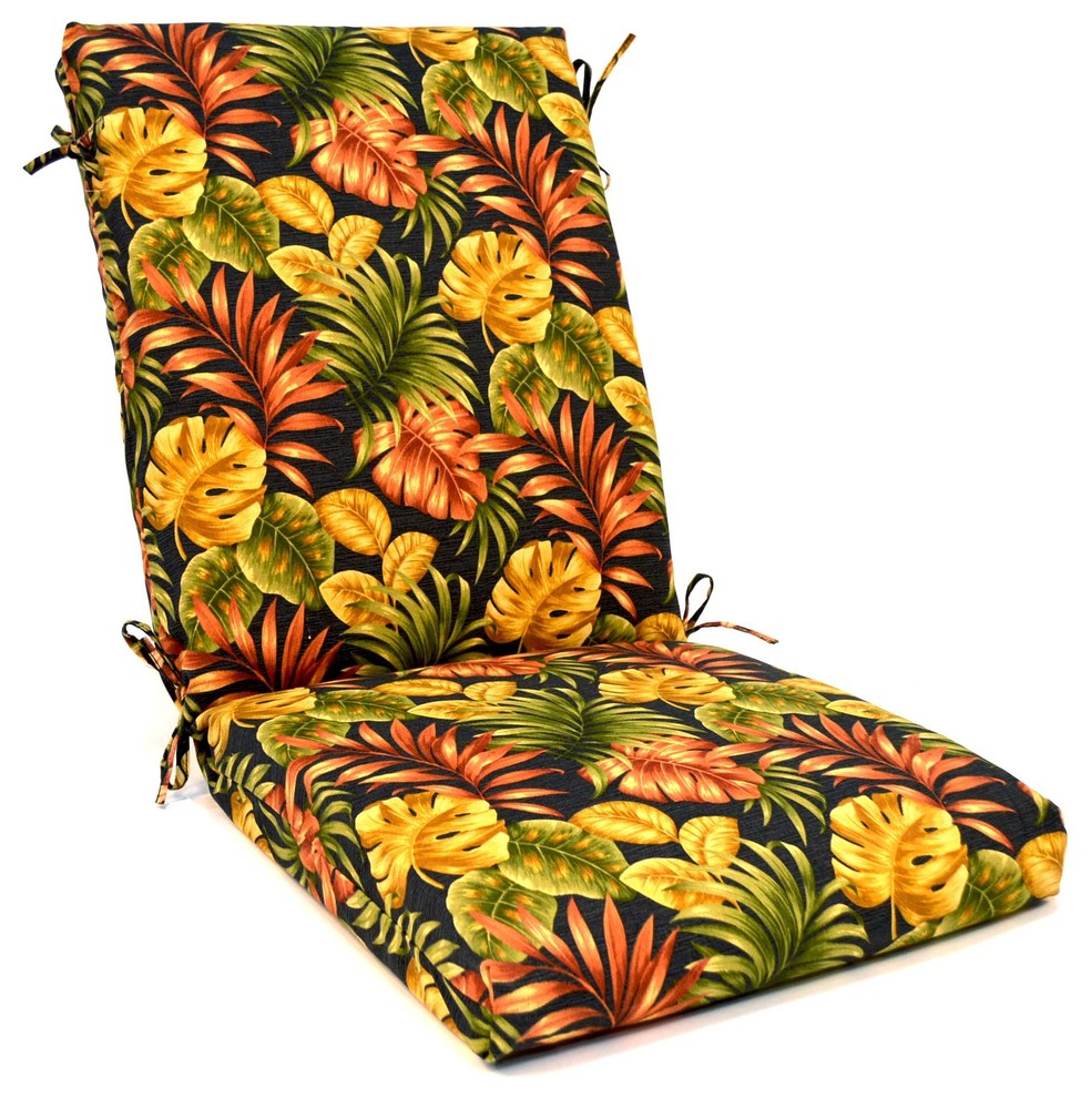 2 pack - Tropical Floral High Back Chair Cushion - Tropical - Seat ...