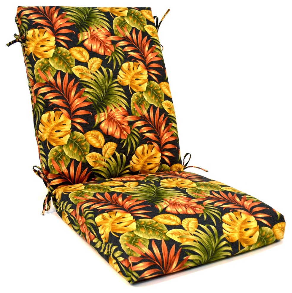 2 pack Tropical Floral High Back Chair Cushion Tropical Seat Cushions by Cushion Connection