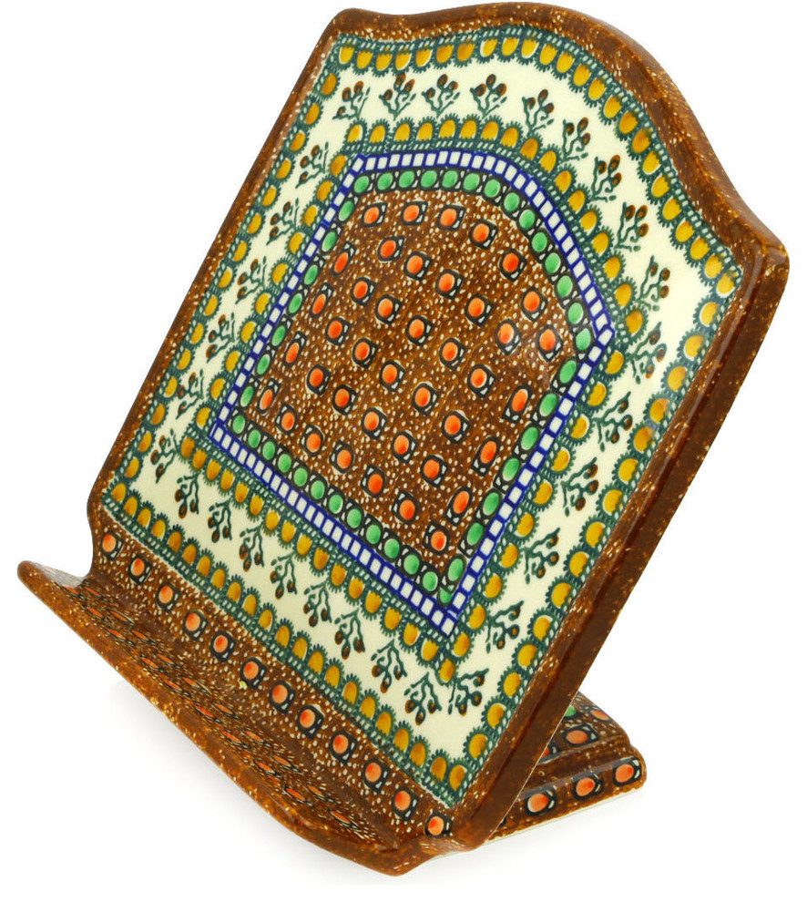 Polmedia Polish Pottery 9" Stoneware Book Stand Mediterranean