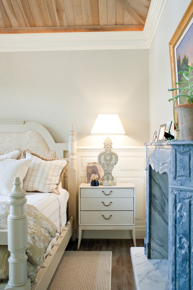 Inspiration for a traditional bedroom in Salt Lake City with grey walls.