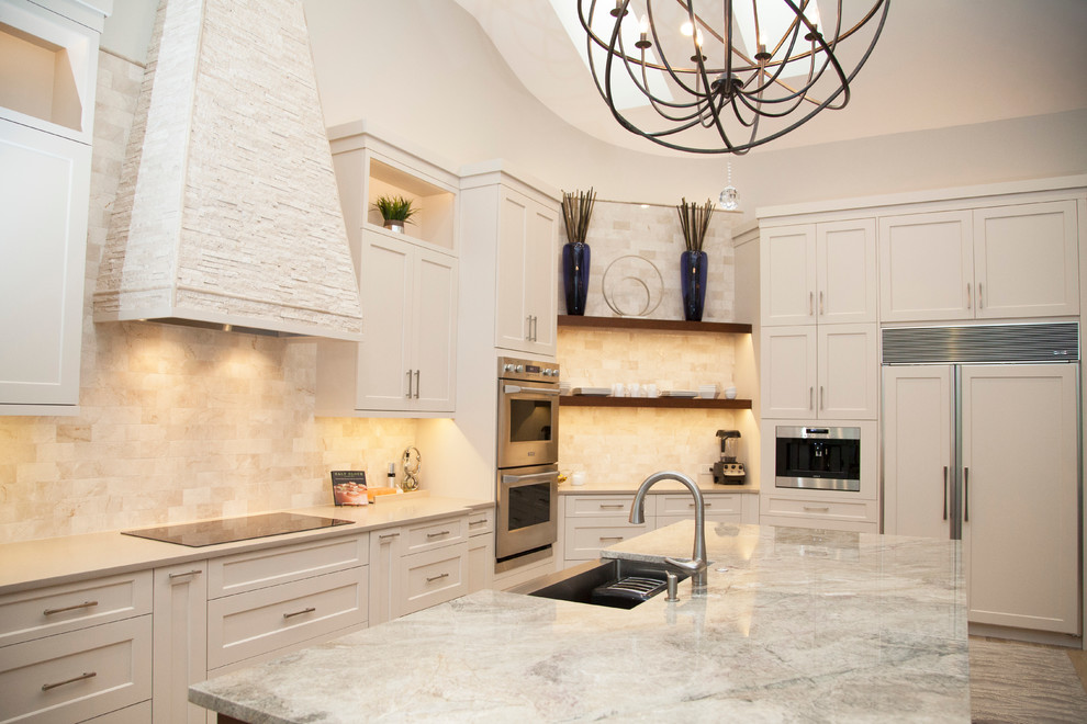 Transitional kitchen photo in Miami