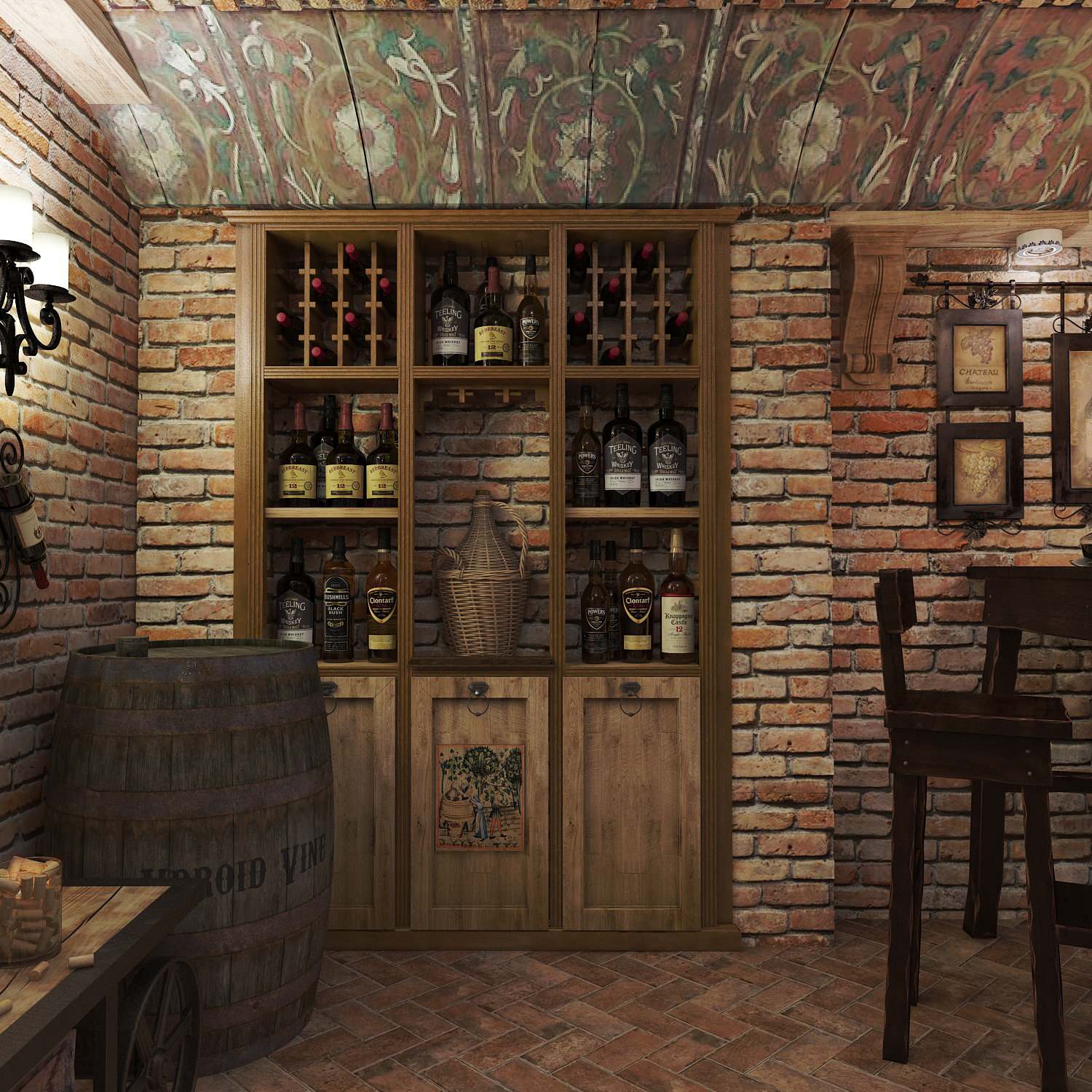 Проект. Интерьер подвала дома (70 м кв)