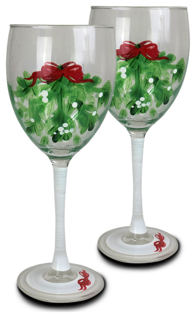 Mistletoe Wine, Set of 2