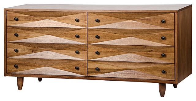 72 Wide Chest Dresser 8 Drawers Solid Walnut Wood Dark Brown