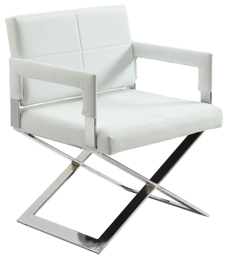 Oversized "X" base Arm Chair in Chrome Finish