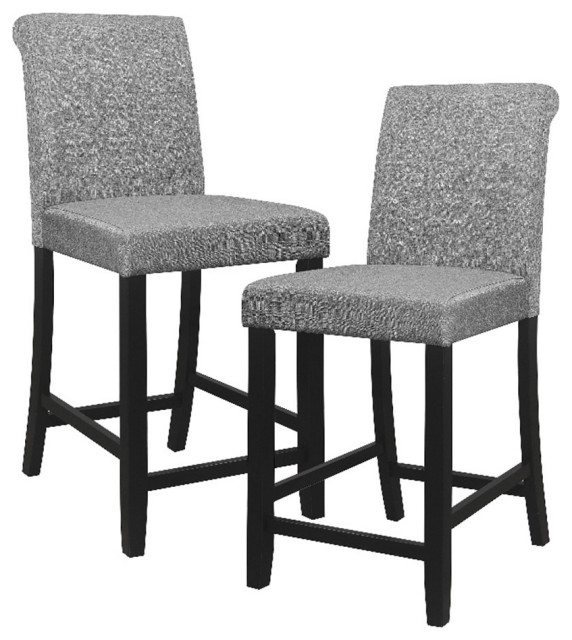 Lexicon Adina Counter Height Chair in Gray fabric (Set of 2