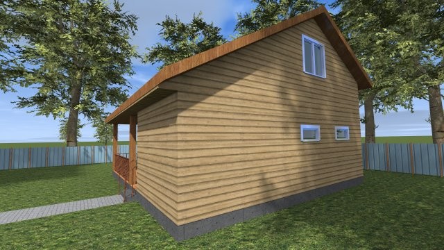 Каркасный дачный дом [011.14]