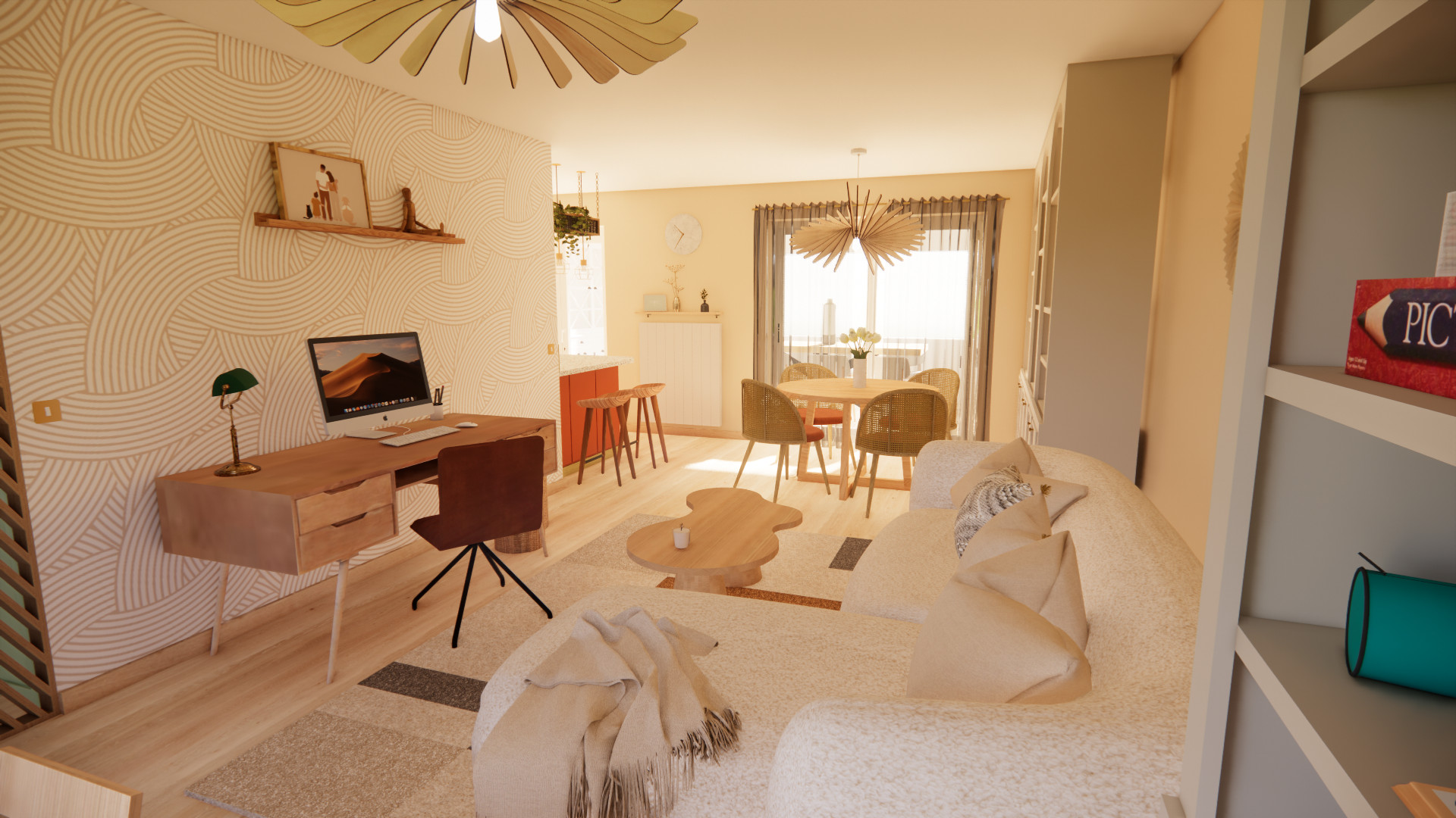 PROJET 3D - Aménagement d'un salon - salle à manger