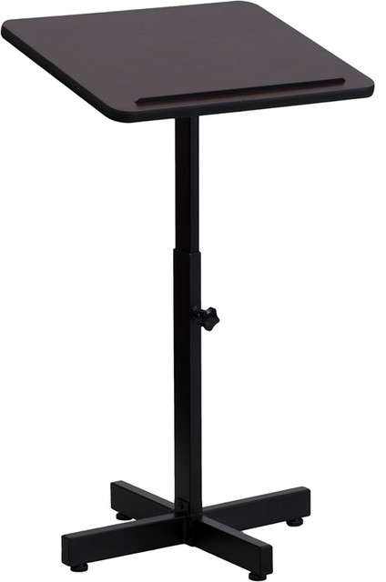 Rectangle Flash Stand Flash Furniture Adjustable Height Metal Lectern in Mahogany ...
