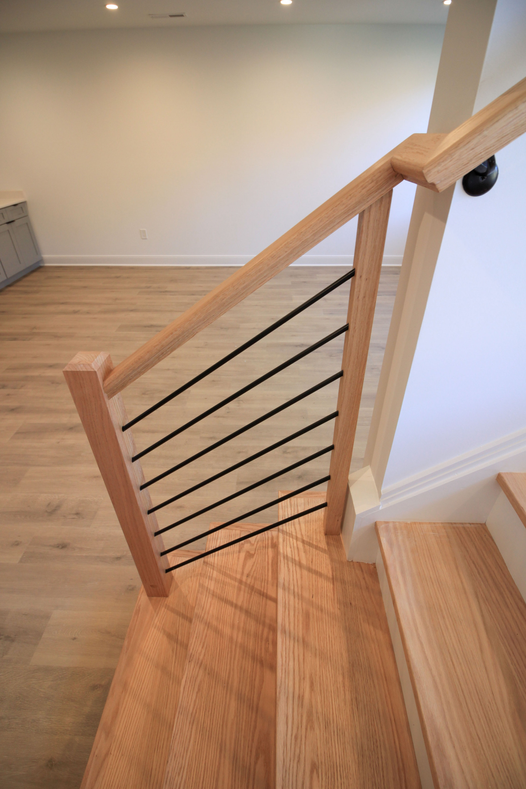 94_Neutral Color Floating Staircase with Metal Balusters, Bethesda MD 20817