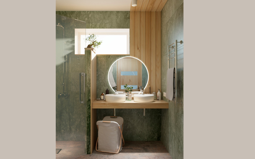 Кухня-гостиная и санузел КП Решетникова 2