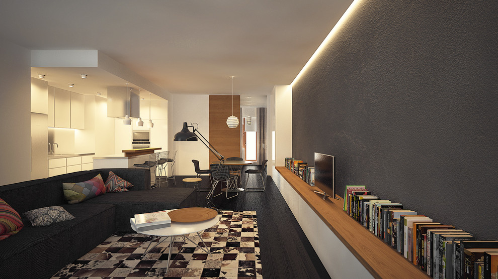 Частная квартира с лаконичным интерьером.