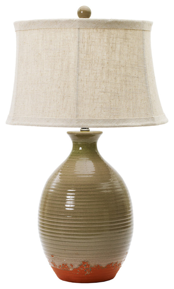 Fangio Lighting's #8695 28 inch Ceramic Table Lamp in Bay Leaf Crackle