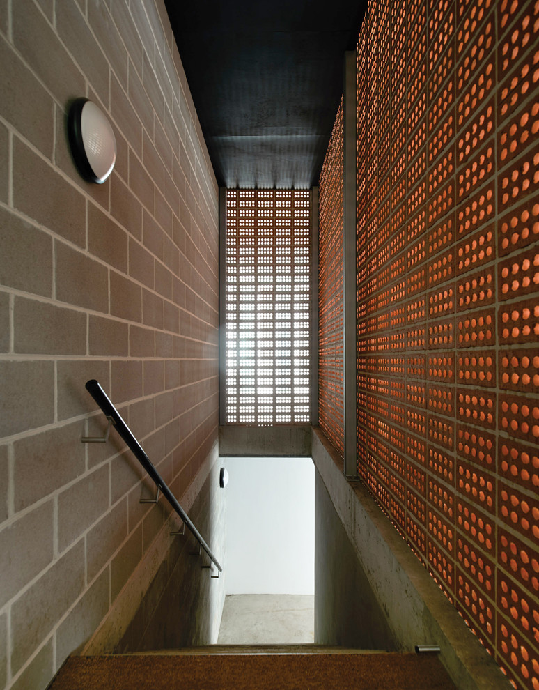 Photo of a modern hallway in Melbourne with beige walls.