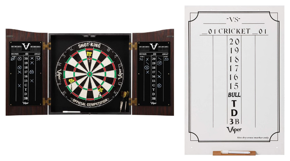Vault Dartboard With Shot King Sisal Dartboard and Dry Erase
