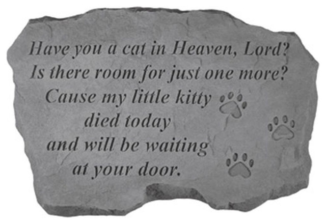 "Have You A Cat In Heaven, Lord?" Memorial Garden Stone