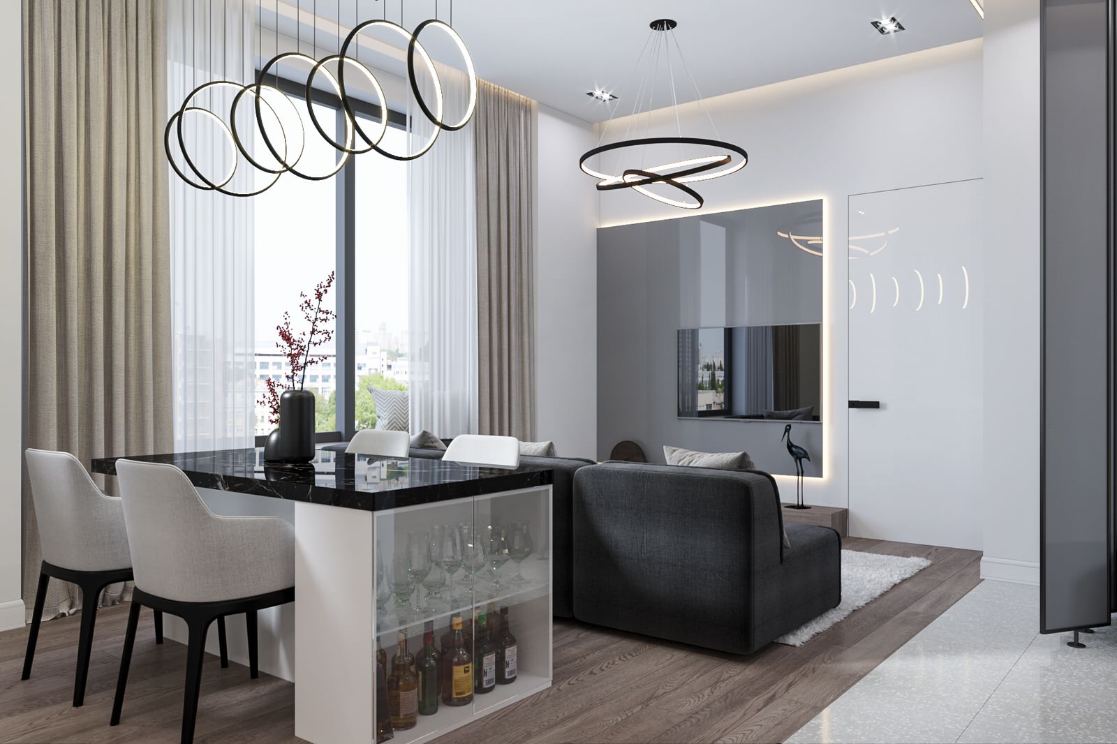 Минимализм с яркими акцентами.