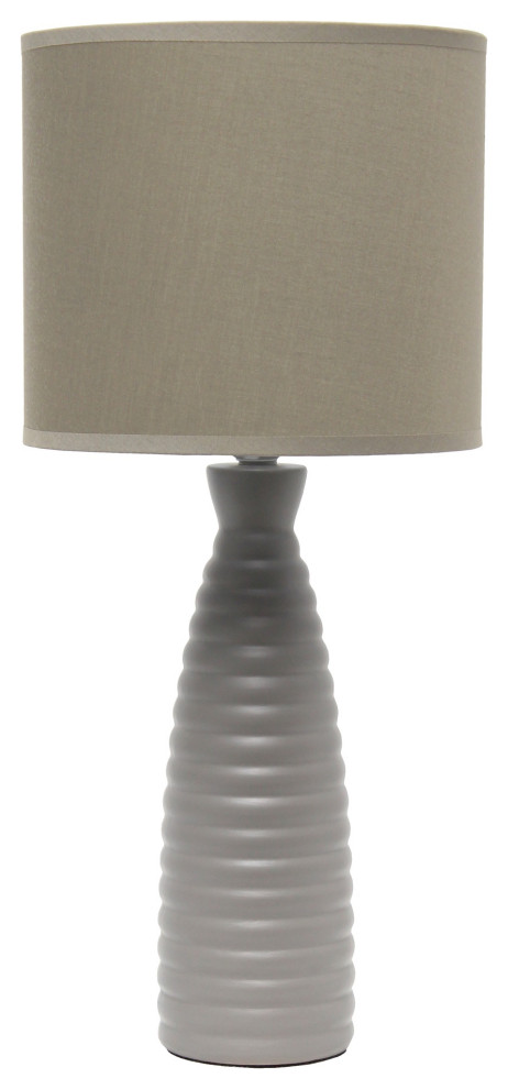 Simple Designs Alsace Bottle Table Lamp, Taupe