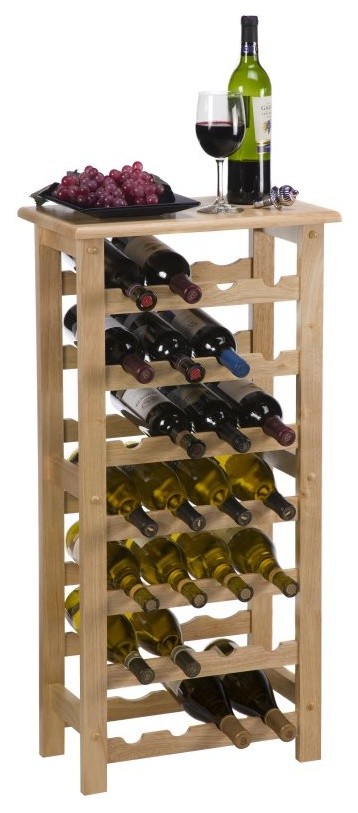 Winsome Napa 28 Bottle Transitional Solid Wood Wine Rack in Natural