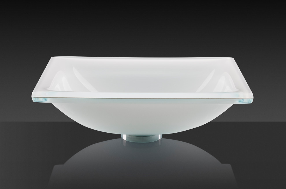 Inspiration pour une petite salle de bain principale design avec un plan de toilette en verre et meuble simple vasque.