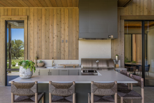 Outdoor RTA Cabinets with built-in grill and seating area compared to custom and pre-assembled options in Canada