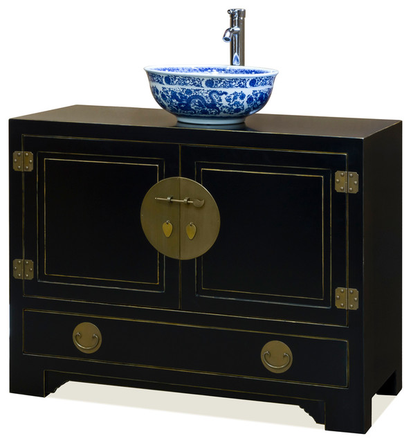 Chinese Ming Style Black Cabinet Asian Bathroom Vanities And Chinese Ming Style Black Cabinet With Bowl And Faucet