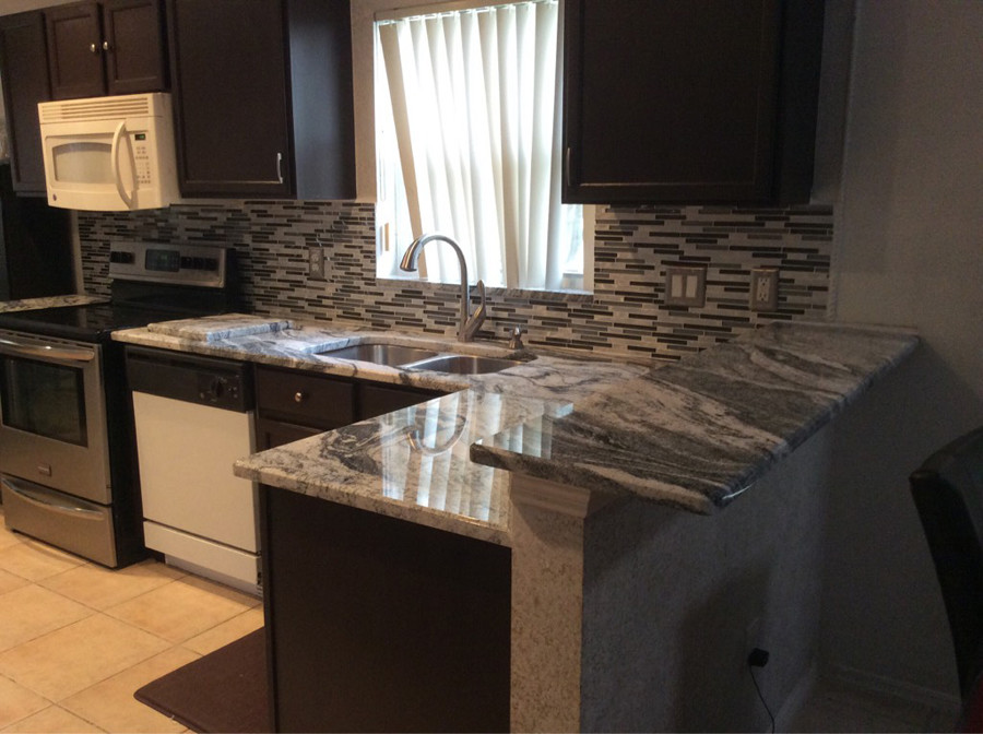 Silver Cloud Granite Countertops with Backsplash Tiles Tampa by Granite Perfection, LLC Houzz