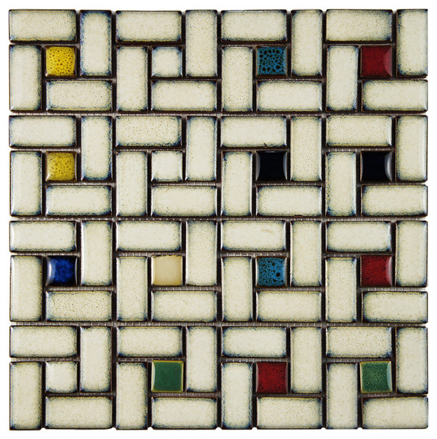 12 X12 Tuscan Spiral Ceramic Mosaic Floor Wall Tile Contemporary 12 X12 Tuscan Spiral Porcelain Mosaic Floor Wall Tile Cascade