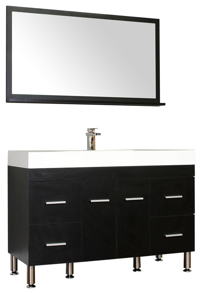 Ripley Collection 47 Single Modern Bathroom Vanity Set Black