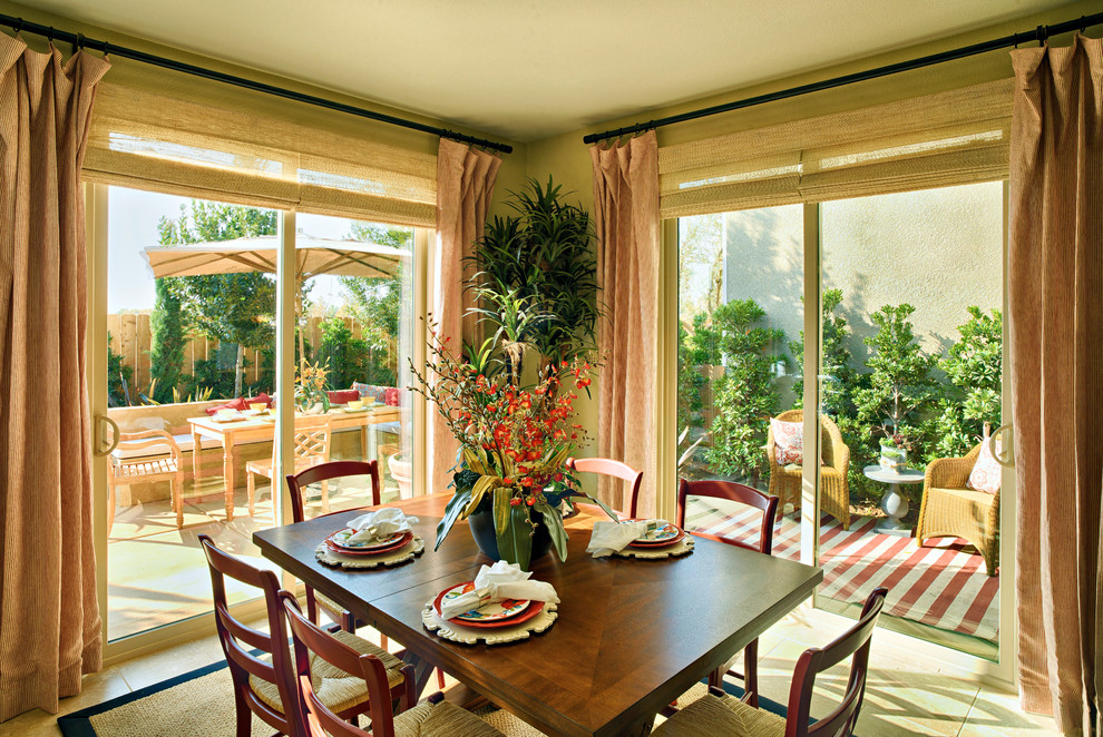 This is an example of a country dining room in Orange County.