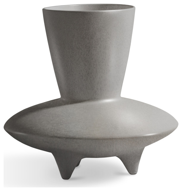 Cayman Gray Stoneware Vase