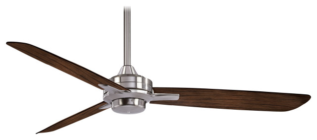 Minka Aire Rudolph F727-BN/MM Ceiling Fan in Brushed Nickel W/ Medium Maple