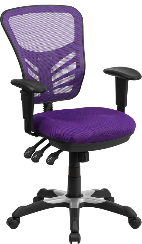 Purple Mesh Multifunction Executive Swivel Ergonomic Office Chair Executive Swivel Ergonomic Office Chair