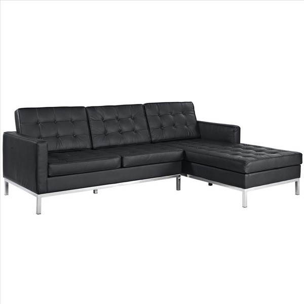 Modway - Loft Left-Arm Corner Sectional Sofa in Black - EEI-252-BLK