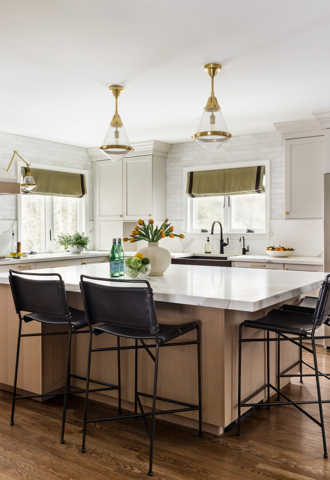Inspiration for a transitional kitchen remodel in Boston