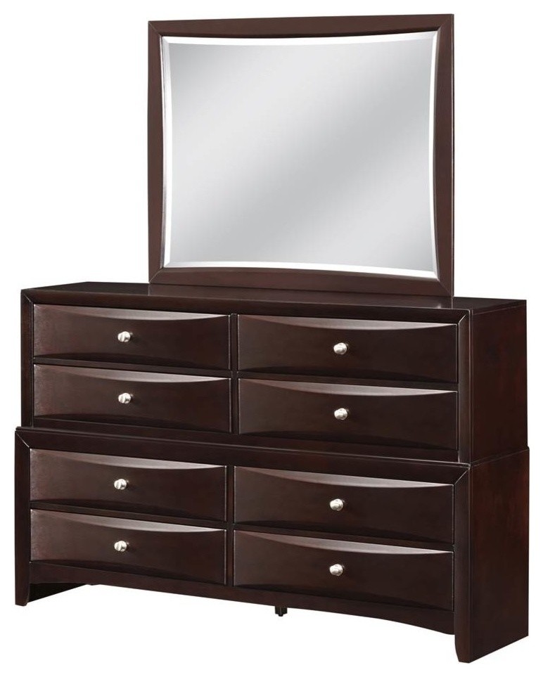 8 Drawer Dresser With Mirror In Espresso Dressers By Shopladder