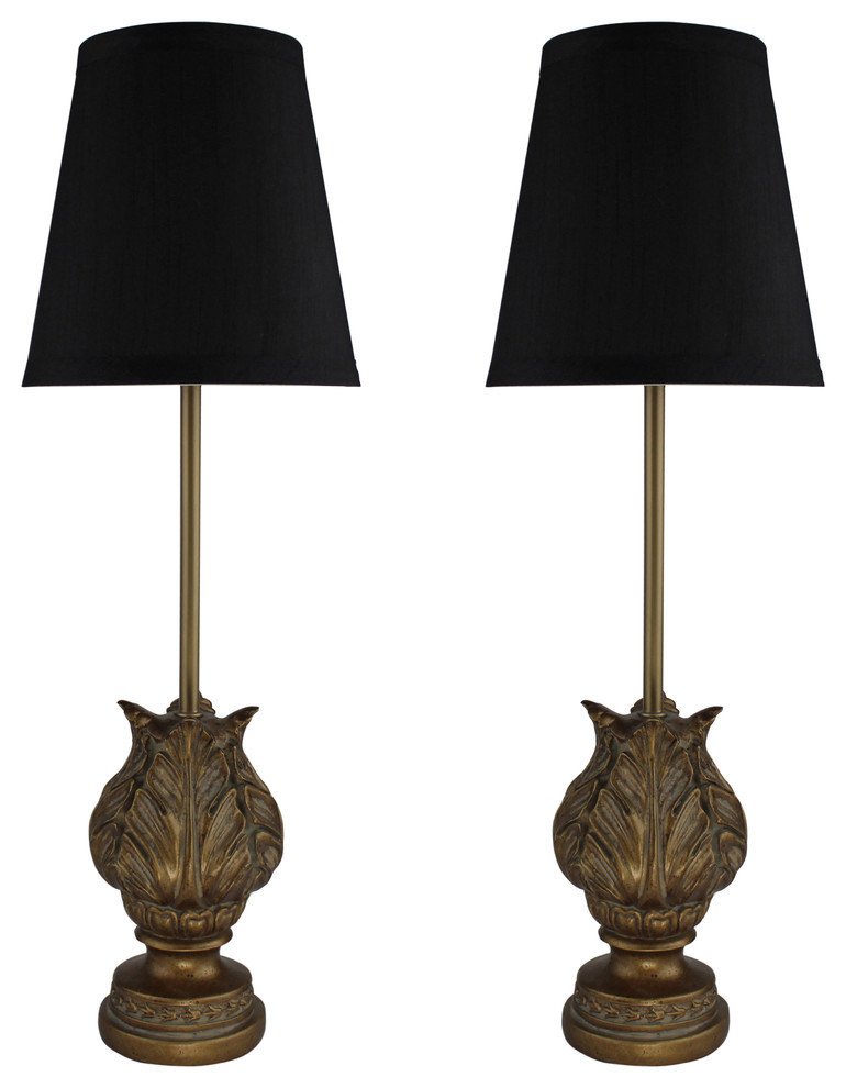 black and gold buffet lamps