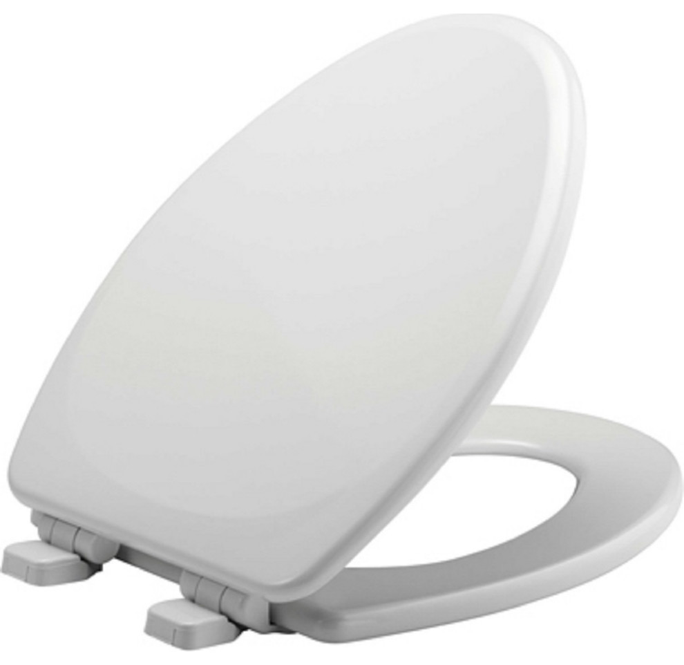 Bemis 143SLOW 000 Slow Closing Toilet Seat, Elongated, White Toilet
