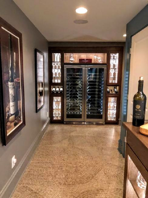 Ordinay Mud room converted into a beautiful custom wine tasting room.