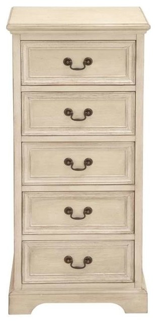 Tall Dresser with Large Storage Capacity in Off White Shade
