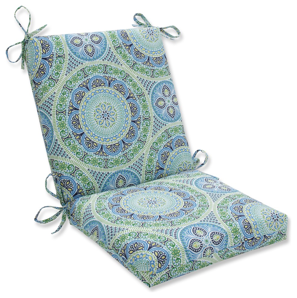 Out/Indoor Delancey Squared Corners Chair Cushion, Lagoon