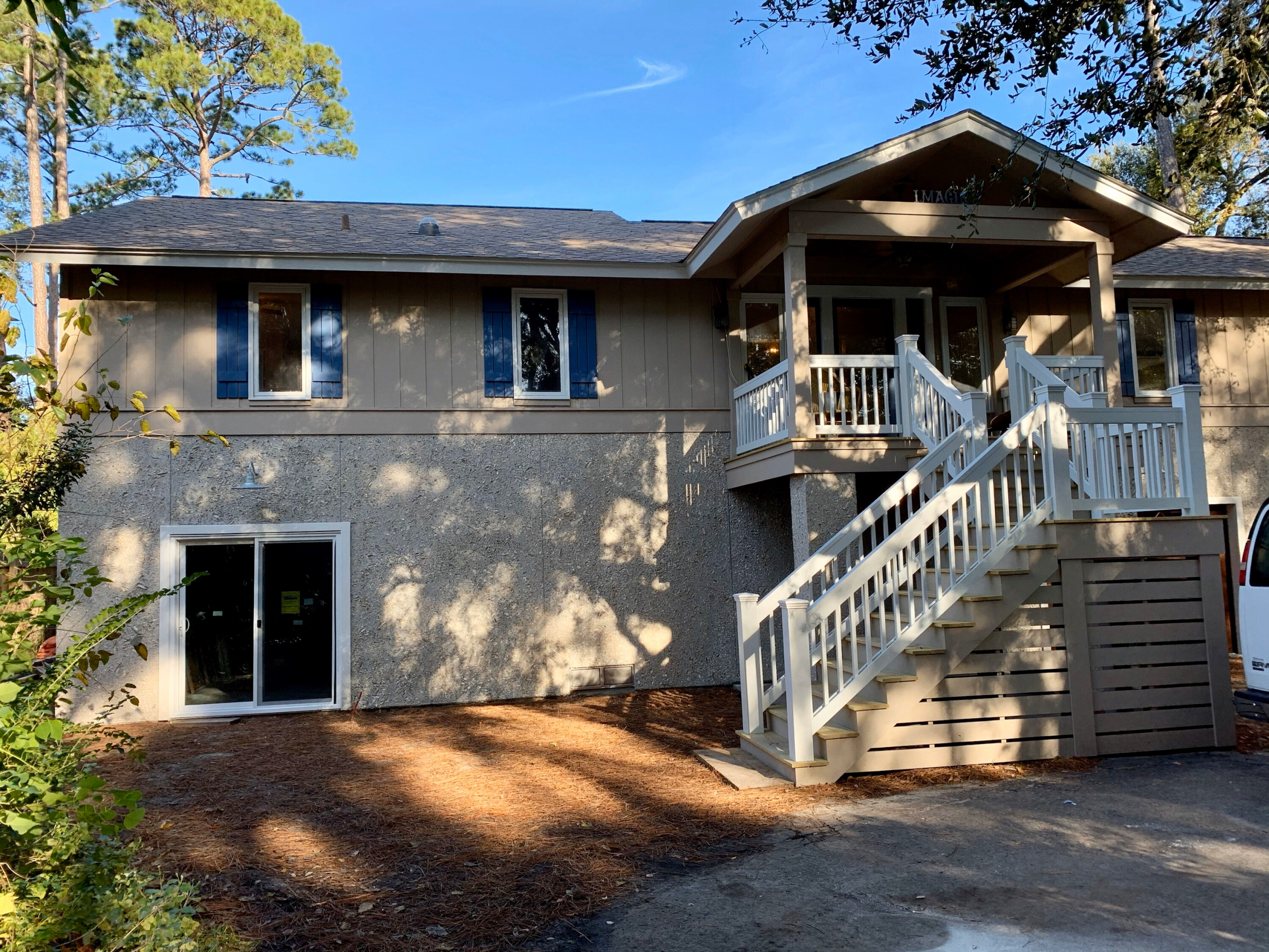 House raised up above flood - remodel
